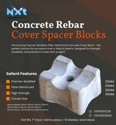 Concrete Cover Spacer Blocks & Rebar End Safety Caps 0300 8508142