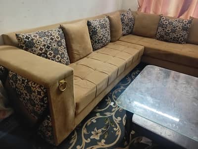 L Shape Sofa Set | Custom Made | Molty Foam | Excellent Condition