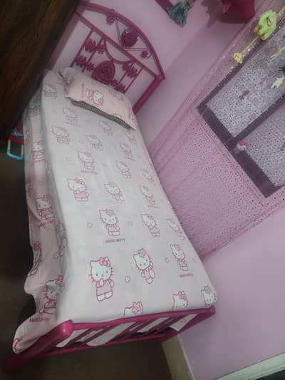 single. iron rod bed kids dressing table and doll wardrobe. .