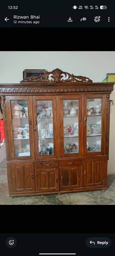 Solid Wooden Crockery Cabinet | Large Showcase | Excellent Condition