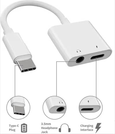2 in 1 Type C Converter Charge + Headphones