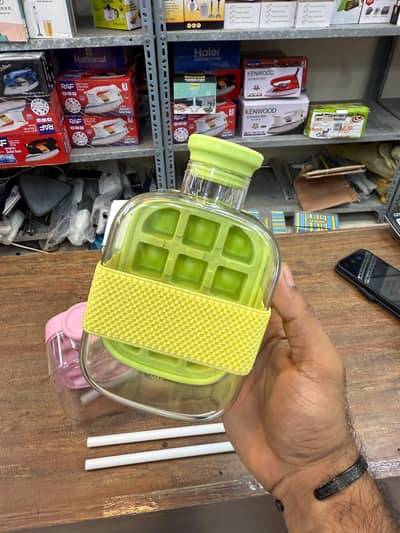 2-in-1 Glass Water Bottle With Ice Cube