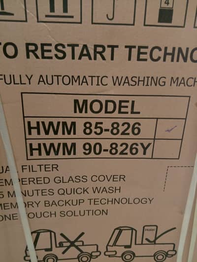 Haier HWM 85-826 8.5KG Fully Automatic Washing Machine – Box Pack