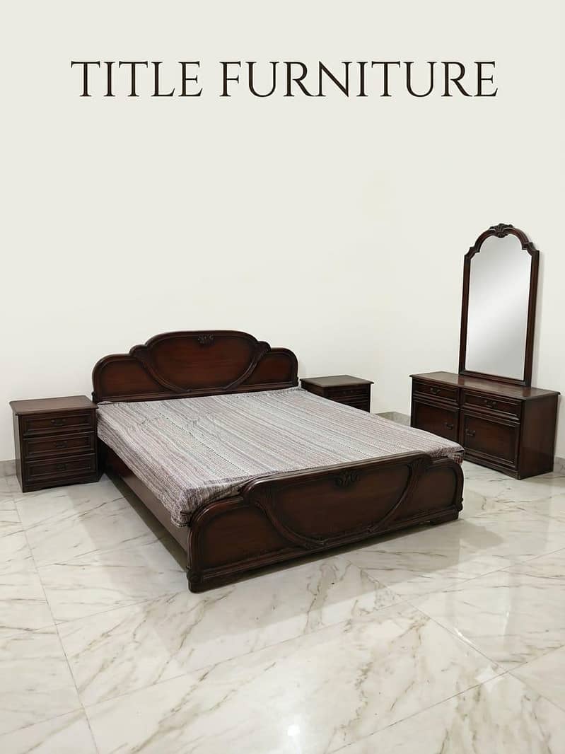 Solid Wood Double Bed  king size 1