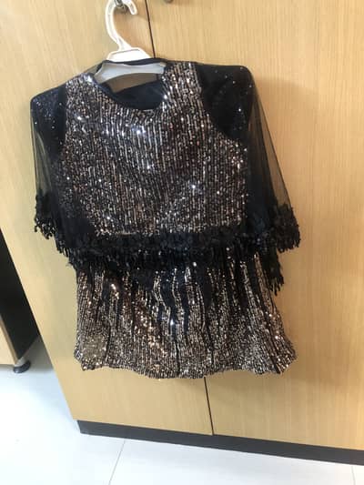 Black sharara with small shirt n camisole