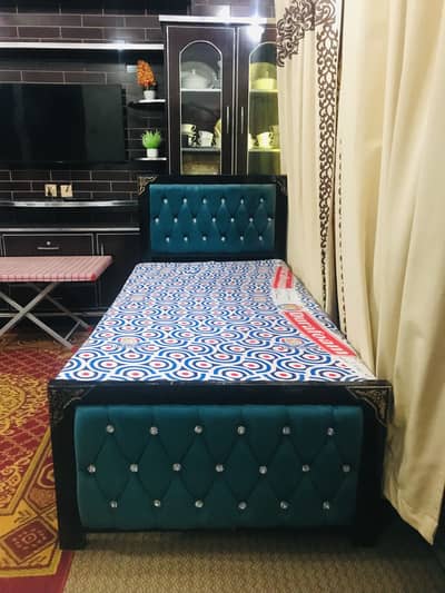 Used Iron Single Beds with Mattress Foam - 2 Pieces