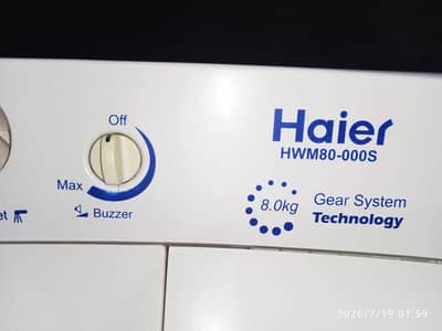 Haier washing machine twin tub model number HWM80-000S