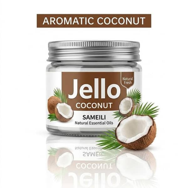 Jello Natural Fresh Coconut Car Air Freshener Gel - Long-Lasting Tropical Scent