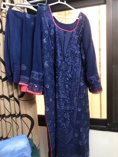 Blue chiffon dress
