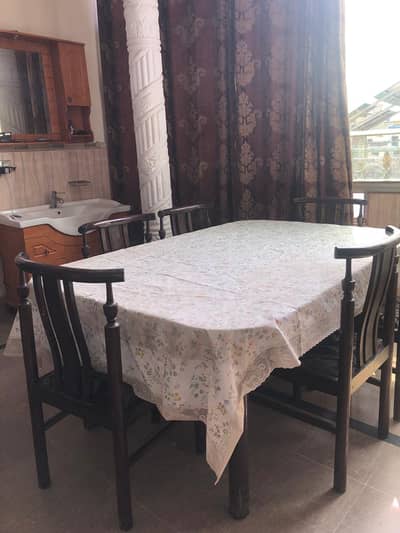 Used dining table set with Six chairs for sale