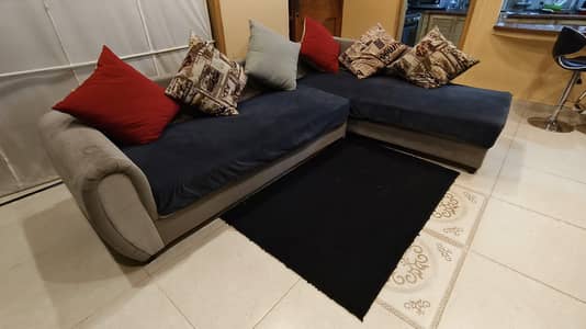 Large L-Shape Corner Sofa with Covers & Cushions – Urgent Sale
