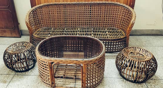 Cane Sofa Set