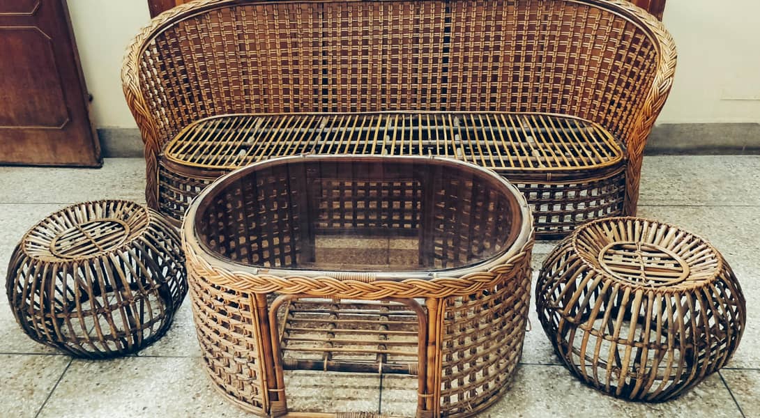 Cane Sofa Set 5