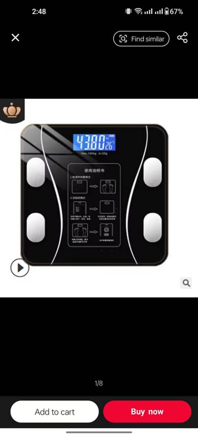 Digital Electronic Weight machine Bluetooth Body Fat scale