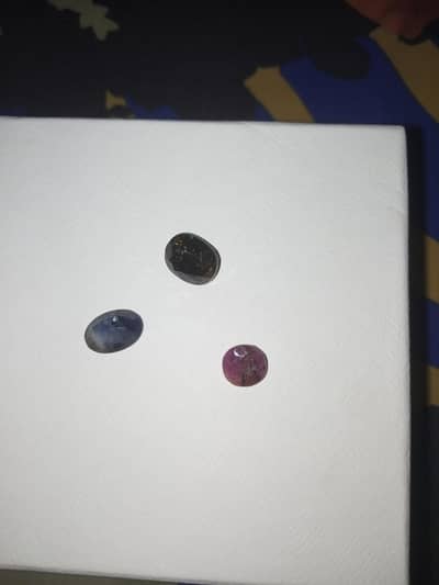 Real Burmi Yaqoot Ruby, Zabarjad and Blue Sapphire for sale