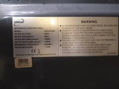 Homage microwave oven for sale