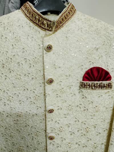 Grooms Skin mehroon sherwani set