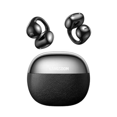 Langsdom TS30 Clip-On Open Earbuds | AI Noise Cancelling | 32H Play