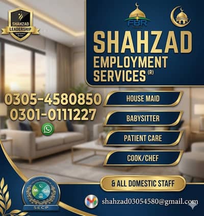 We Provide Staff domestic Cook chef driver Babysitter Patient care