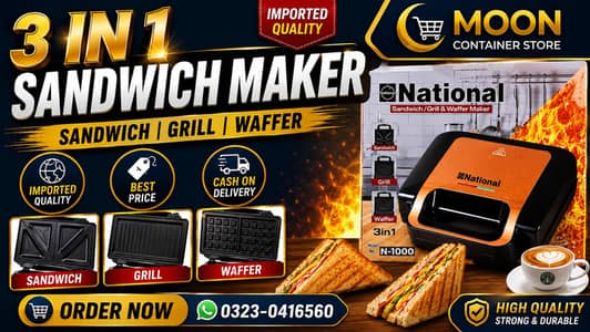 3 in 1 Sandwich Maker | Brand New | Moon Container Store