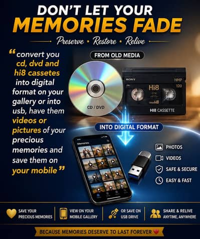 Convert your VIDEOS OR DATA FROM CD, DVD AND HI8 cassetes