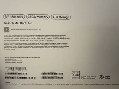 MacBook Pro M4 Max 36GB 1TB 14’