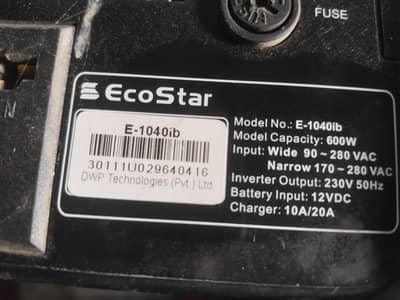 Ecostar UPS 600 WATT 03020678741 only call