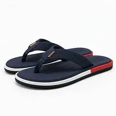 *Product Name*: Men's Navy Blue Rubber Flip Flops with Gold Tag