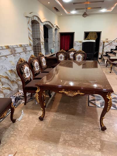 Dining Table Set/Wooden Dining with 8 Chair Set/Chinioti Dining Set