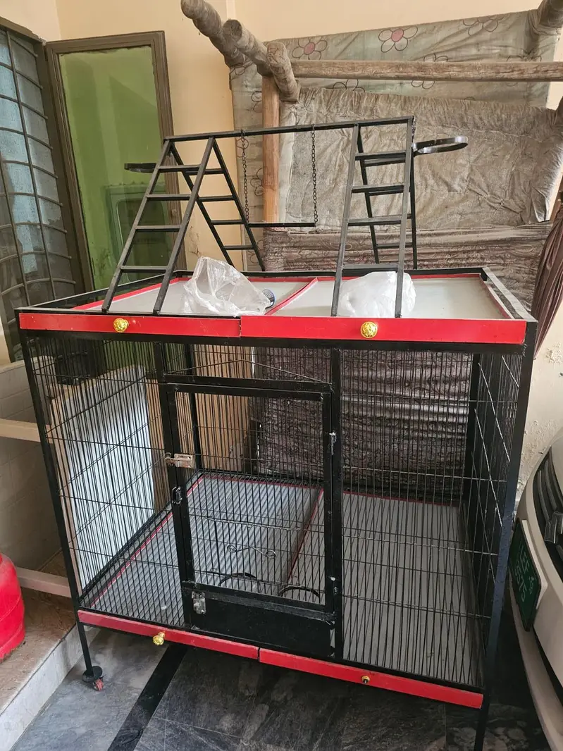 Heavy Duty Bird Cage / Parrot Cage with Stand & Wheels – New — photo 2