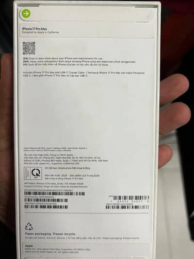 Apple iPhone 17 Pro Max 1TB Approved Mercantile