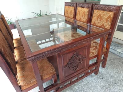 Chinioti solid wood dinning Table Set with chairs