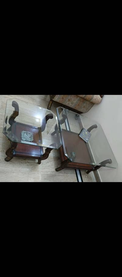 Wood with glass top