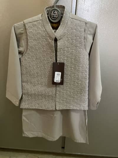Kids 2 piece and 3 piece clothes, kurta shalwar coat and pant shorts