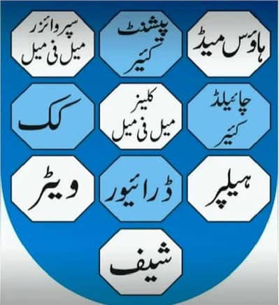 تمام گھریلو اسٹاف دستیاب ہے" 03075435561