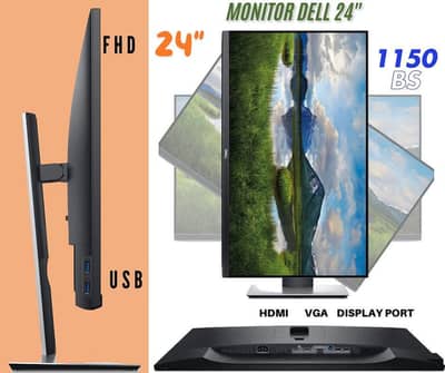 Dell IPS led monitor 24inches with FREE RGB Gaming Keyboard