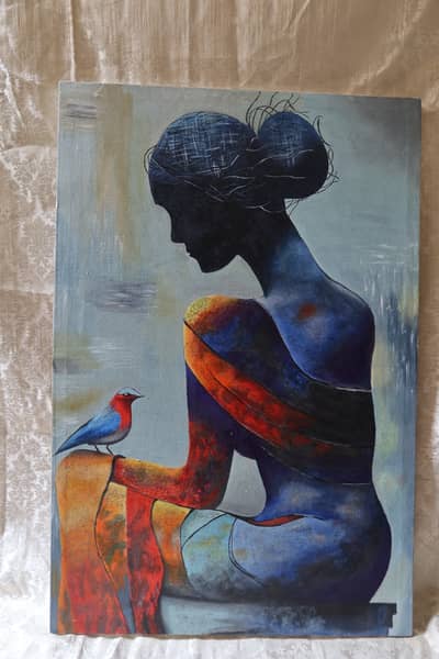 Original Handmade woman figure Oil Painting on Canvas | 2×3 Feet