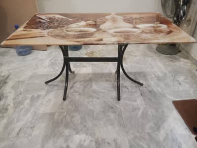 Beautiful printed Glass Dining table