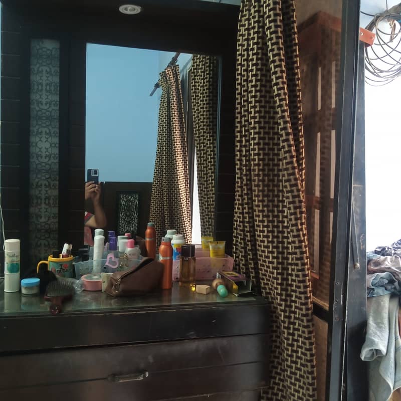 Bed set with side table dressing table & Cupboard 5