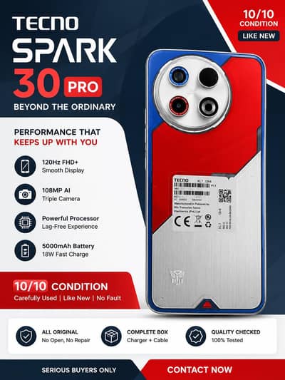 Tecno Spark 30 Pro Transformers edition– 10/10 Condition | No Fault