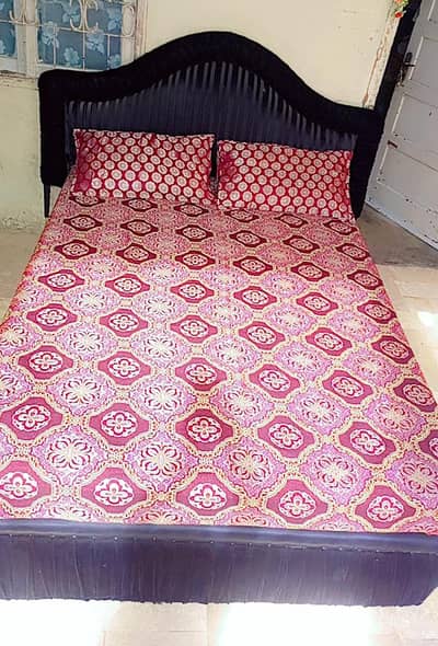 Black Velvet Box Bed with Dora Foam Luxury Mattress - Like New