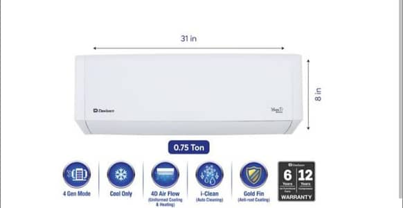 Dawlance inverter ac mega t plus/0.75 ton ac split ac