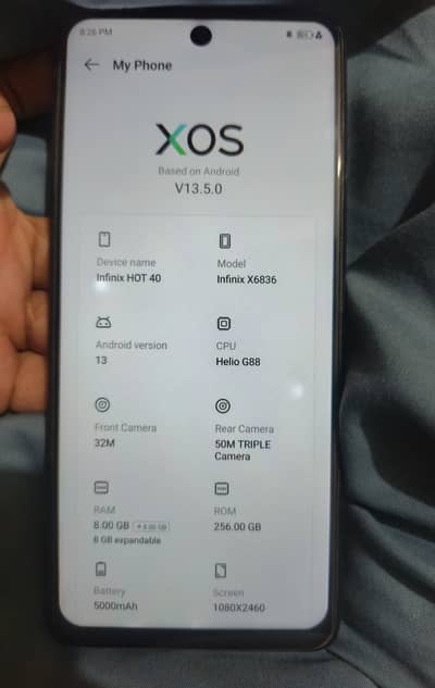 Infinix Hot 40 8+8 Ram ha 256 memory ha