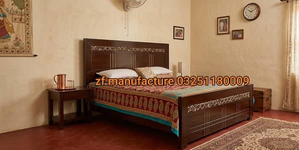 bed / bed set / wooden bed /double bed / side tables & Dressing table