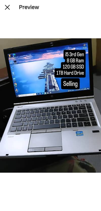 HP Elitebook i5 3rd Gen 8GB Ram 1TB Hard + 120 SSD