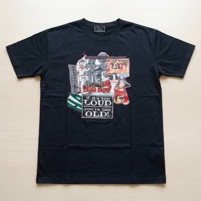 Men's Black Graphic Printed T Shirt Round Neck Premium XXL