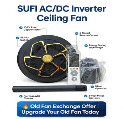 Sufi Fans 30watt AC/DC Inverter in Exchange Offer Available