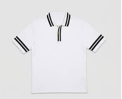 Men's White Quarter Button Polo Shirt Studio Back Print XXL