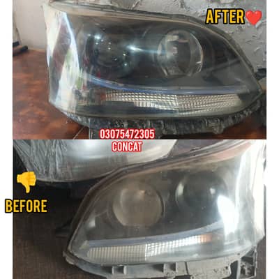 All car lights repair and polish har ak car ki lights gilas avib