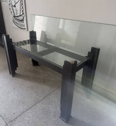 Dining table with glass top